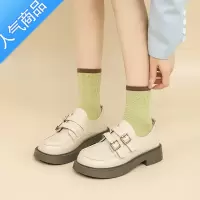 SUNTEK英伦风小皮鞋女2023年春秋新款低跟单鞋厚底玛丽珍软底乐福鞋