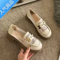 SUNTEK厚底网纱女鞋2023春夏新款透气乐福鞋英伦风一脚蹬平底网面小皮鞋