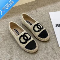 SUNTEK小香风渔夫鞋2023年新款春秋季平底一脚蹬厚底单鞋乐福鞋大码女鞋