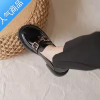 SUNTEK小皮鞋女英伦2023夏季新款乐福鞋黑平底单鞋豆豆鞋大码女鞋41一43