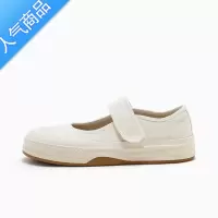 SUNTEKMB 魔术贴玛丽珍帆布鞋女2023年春夏新款透气厚底板鞋浅口小白鞋