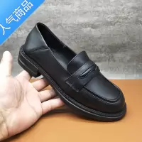 SUNTEK夏季头层羊皮百搭浅口乐福鞋女小皮鞋女粗跟套脚休闲鞋女单鞋