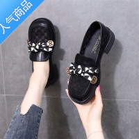 SUNTEK网纱小皮鞋女2023夏新款凉鞋时尚蝴蝶结透气平底乐福鞋小码34