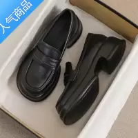 SUNTEK小皮鞋女高跟2023春秋英伦风黑色软底33工作厚底34小码乐福鞋