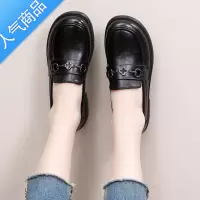 SUNTEK小皮鞋女英伦风2023年新款平底黑色圆通乐福鞋春秋透气工作单鞋