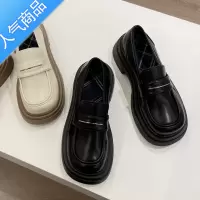 SUNTEK米白色小皮鞋女春秋新款英伦风韩系复古乐福鞋百搭单鞋时尚女鞋夏