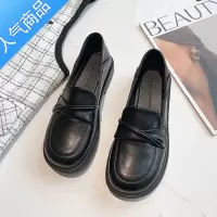 SUNTEK小皮鞋女单2023新款夏黑色舒适平底休闲英伦乐福鞋裙子工作女鞋子