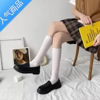SUNTEK小皮鞋女英伦风百搭日系jk制服鞋平底单鞋春季黑色一脚蹬乐福鞋女