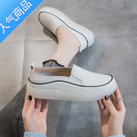 SUNTEK一脚蹬软底女单鞋2023春夏新款小白鞋女纯色休闲鞋软皮乐福鞋