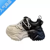 SUNTEK韩国内增高10厘米老爹鞋女春夏新款百搭ins潮厚底透气网面小白鞋