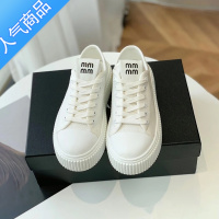 SUNTEKmiu家同款饼干小白鞋女2023春季新款休闲厚底帆布鞋运动增高板鞋