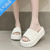 SUNTEK厚底eva拖鞋外穿女夏新款网红6M高跟增高一字拖居家防滑凉拖鞋潮