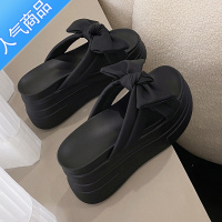 SUNTEK网红蝴蝶结高跟拖鞋女夏外穿2023新款外穿时尚超火厚底女士凉拖鞋