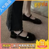 SUNTEK法式粗跟复古玛丽珍鞋女鞋子2023年春夏季新款小众中高跟方头单鞋