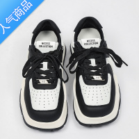 SUNTEK方头板鞋女2023春夏新款厚底运动休闲熊猫增高百搭薄款透气小白鞋