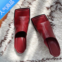 SUNTEK2023新款网红方头罗马凉鞋拖鞋女夏外穿时尚百搭细跟高跟鞋