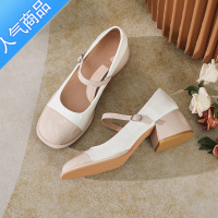 SUNTEK玛丽珍鞋子女2023新款夏天中跟新中式旗袍温柔粗跟配裙子高跟单鞋