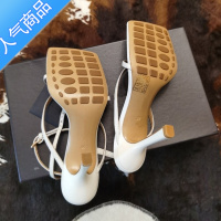 SUNTEK2022年夏季新款黑色方头高跟鞋凉鞋女仙女风细跟夹趾白色百搭7cm