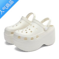 SUNTEK厚底增高10厘米洞洞鞋女凉拖鞋超高跟鞋夏季沙滩鞋女防滑外穿新款
