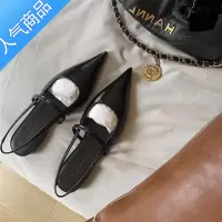 SUNTEK法式尖头细高跟鞋ol通勤单鞋女春夏新款浅口平底猫跟包头凉鞋
