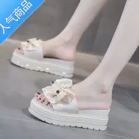 SUNTEK韩国凉拖鞋女外穿时尚新款夏季松糕厚底坡跟高跟防滑沙滩一字拖鞋