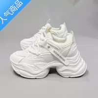SUNTEK显瘦炸街老爹鞋2023新款小个子内增高女鞋8cm百搭厚底透气小白鞋