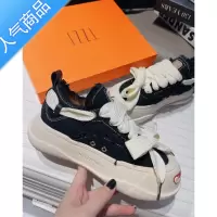 SUNTEK夏季檀健次同款开口笑帆布鞋厚底女鞋百搭乞丐鞋微笑鞋增高小白鞋