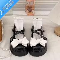 SUNTEK蝴蝶结松糕厚底小皮鞋女2023新款夏季甜酷玛丽珍配裙子jk温柔单鞋