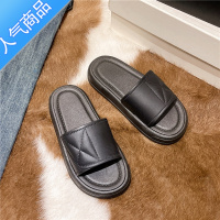 SUNTEK高级感厚底拖鞋女外穿2023年夏季新款防滑增高时尚松糕一字拖