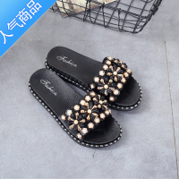 SUNTEK2023新款厚底凉拖鞋女夏学生时尚外穿拖鞋百搭中跟松糕女沙滩鞋花