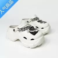 SUNTEK厚底洞洞鞋女外穿增高松糕底2023新款时尚包头沙滩拖鞋夏季凉拖鞋