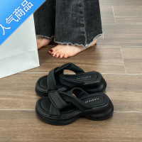 SUNTEK网红拖鞋女外穿2023夏超火新款松糕厚底沙滩法式配裙子罗马凉拖鞋