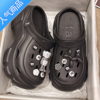 SUNTEK超厚底洞洞鞋女款外穿2023新款防滑松糕增高包头沙滩凉鞋夏季拖鞋