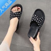 SUNTEK拖鞋女夏外穿2023新款网红ins潮时尚波点女士松糕跟厚底一字凉拖