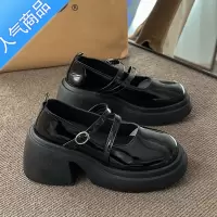 SUNTEK双带玛丽珍小皮鞋女松糕高跟粗跟仙女风圆头日系jk制服单鞋配裙子