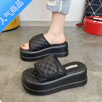 SUNTEK拖鞋女夏季外穿2023年新款增高厚底松糕高级感时尚外出沙滩凉拖鞋