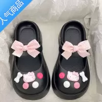 SUNTEK可爱KT蝴蝶结!ins纯欲少女夏日踩屎感云朵厚底松糕玛丽珍洞洞鞋