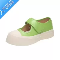 SUNTEK春秋网红同款浅口松糕厚底大头鞋女韩版复古玛丽珍鞋魔术贴小白鞋