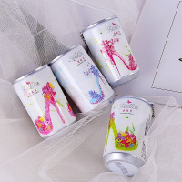 创意卡通学生用75%消毒湿纸巾迷你桶装圆形湿巾擦脸便携可爱小包|[跟鞋] 3桶90抽