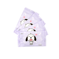 湿巾小包独立包装婴儿手口卸妆宝宝湿纸巾成人75%度酒精消毒|卡通小狗1盒(50片)