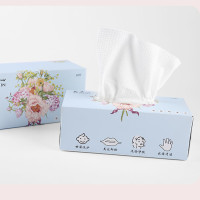 纯棉性洗脸巾加厚防水包装护肤洁面60抽干湿两用棉柔巾|全棉EF纹60抽*2盒