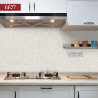 厨房防油贴纸自粘防水烟防火耐温油烟机墙纸柜灶台后墙壁用墙贴|8877加厚[新款大理石纹] 1米*60cm宽