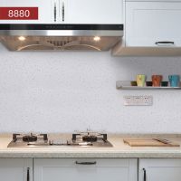 厨房防油贴纸自粘防水烟防火耐温油烟机墙纸柜灶台后墙壁用|8880加厚[新款大理石纹] 2米*60cm宽