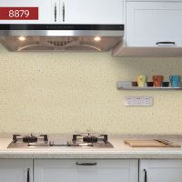 厨房防油贴纸自粘防水烟防火耐温油烟机墙纸柜灶台后墙壁用|8879加厚[新款大理石纹] 5米*60cm宽[送美工刀+刮板]