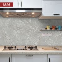 厨房防油贴纸自粘防水烟防火耐温油烟机墙纸柜灶台后墙壁用|8876加厚[新款大理石纹] 2米*60cm宽