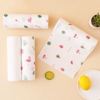 性懒人干湿两用可水洗吸油不沾油厨房用纸无纺|荷花印花加厚款 4卷【值装】