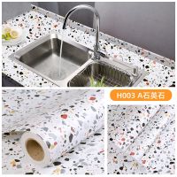 自粘墙纸厨房防油贴纸橱柜灶台面用耐温防水贴纸防潮垫翻新墙纸|H003A石英石 2米*60cm宽