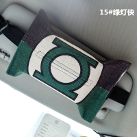 汽车纸巾盒遮阳板车载手扶箱椅背挂式棉麻布艺抽纸盒|绿灯侠