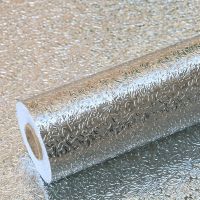 墙纸自粘厨房防油贴纸台面防水防潮耐温墙贴锡箔纸厨柜子灶台用|银橘皮 61厘米x5米长