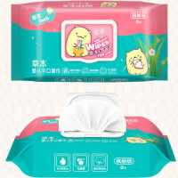 草本芦荟80抽*6大包带盖婴儿湿巾纸新生手口专用湿纸巾整箱家庭装|婴儿手口专用湿巾6包实惠装